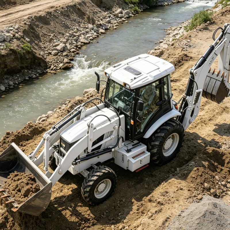 Heavy Equipment Working - Chargeuse-pelleteuse industrielle 4x4 à transmission intégrale,